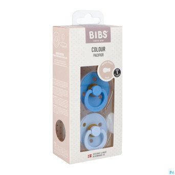 Bibs 1 sucette duo sky blue&baby blue