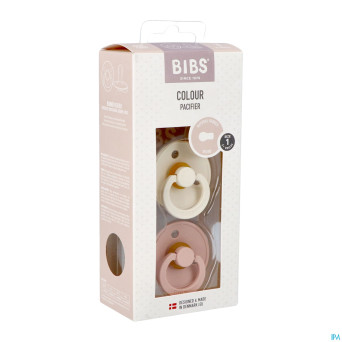 Bibs 1 sucette duo ivory&blush