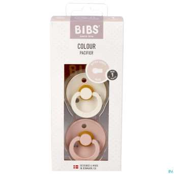 Bibs 1 sucette duo ivory&blush