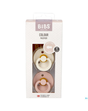 Bibs 1 sucette duo ivory&blush