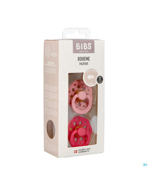 Bibs 1 sucette boheme duo dusty pink&coral