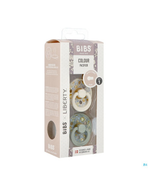 Bibs 1 sucette liberty latex rond duo eloise sage