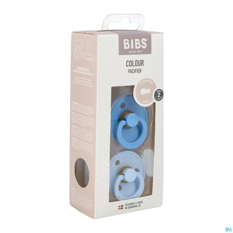 Bibs 2 sucette duo sky blue&baby blue