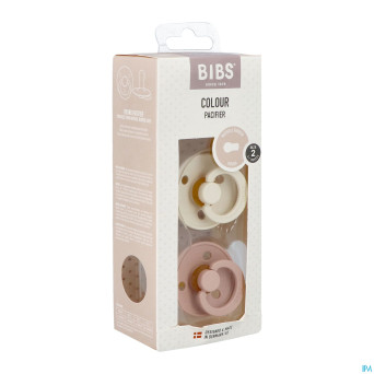 Bibs 2 sucette duo ivory&blush