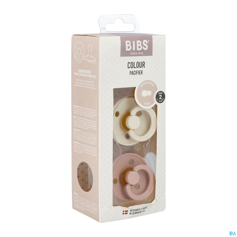 Bibs 2 sucette duo ivory&blush