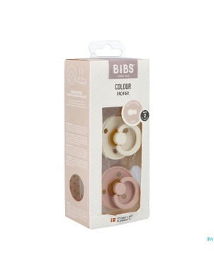 Bibs 2 sucette duo ivory&blush