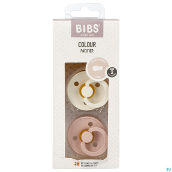 Bibs 2 sucette duo ivory&blush