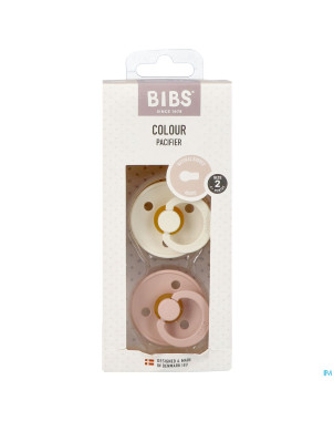 Bibs 2 sucette duo ivory&blush