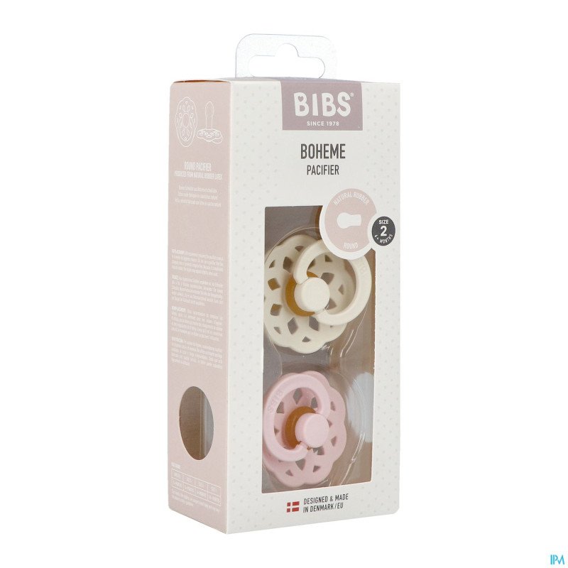 Bibs 2 sucette boheme duo ivory&blossom