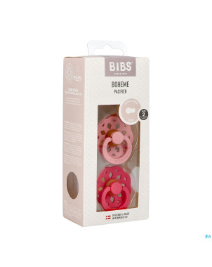 Bibs 2 sucette boheme duo dusty pink&coral