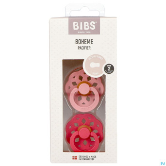 Bibs 2 sucette boheme duo dusty pink&coral