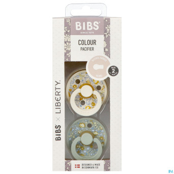 Bibs 2 sucette liberty latex rond duo eloise sage