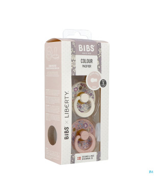 Bibs 2 sucette liberty latex rond duo eloise blush