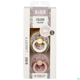 Bibs 2 sucette liberty latex rond duo eloise blush