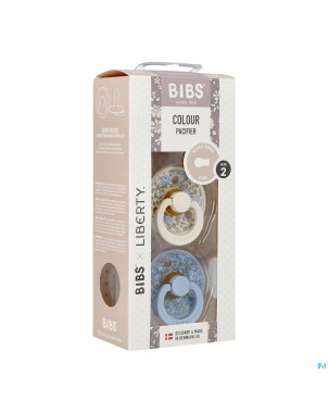 Bibs 2 sucette liberty latex rond duo eloise blue