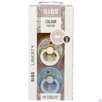 Bibs 2 sucette liberty latex rond duo eloise blue