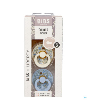 Bibs 2 sucette liberty latex rond duo eloise blue
