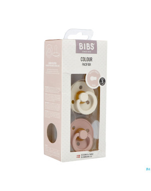 Bibs 3 sucette duo ivory&blush