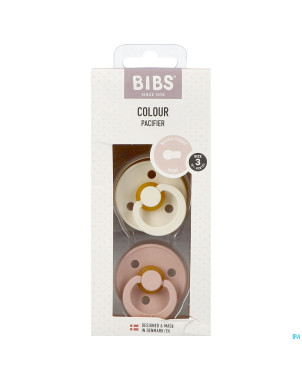 Bibs 3 sucette duo ivory&blush