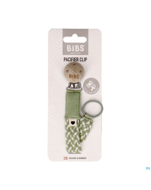 Bibs attache sucette braided sage&ivory