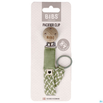 Bibs attache sucette braided sage&ivory