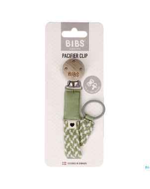 Bibs attache sucette braided sage&ivory