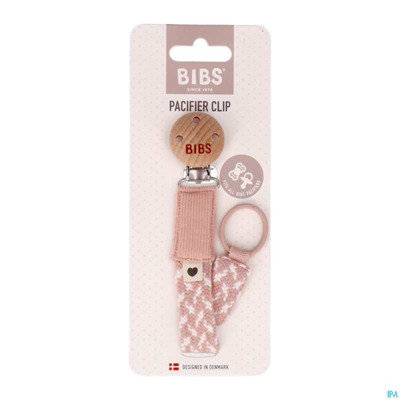 Bibs attache sucette braided blush&ivory