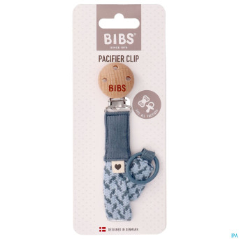 Bibs attache sucette braided petrol&baby blue