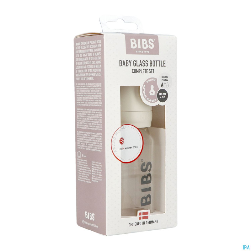 Bibs biberon verre 110ml set complet ivory
