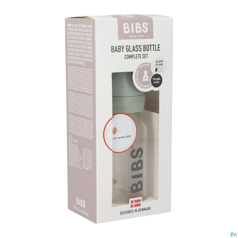 Bibs biberon verre 110ml set complet sage