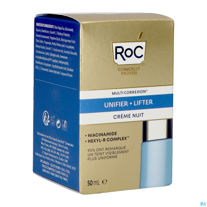 Roc multi correxion even tone+lift creme nuit 50ml