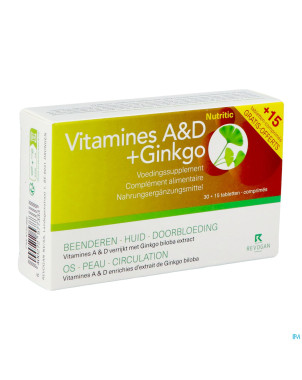 Nutritic vitamines a&d+gin. comp30+15 7733 revogan