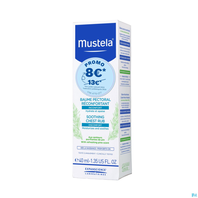 Mustela ss baume pectoral reconfortant 40ml promo