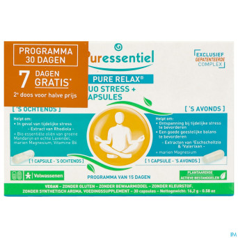 Puressentiel pure relax duo stress caps 30 offre