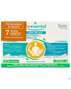 Puressentiel pure relax duo stress caps 30 offre