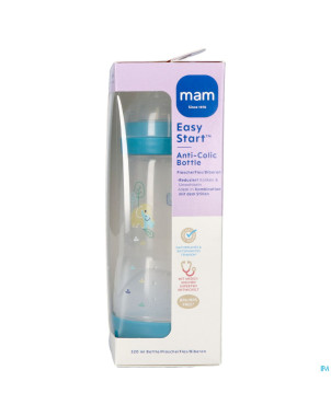 Mam easy start a/colic bib. pure matt bleu 320ml