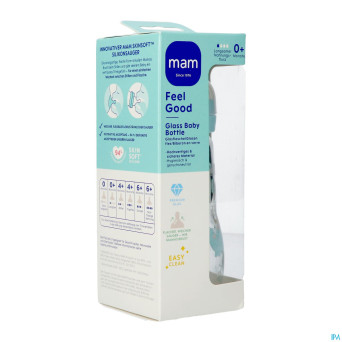 Mam feel good glass bottle matt boy 260ml