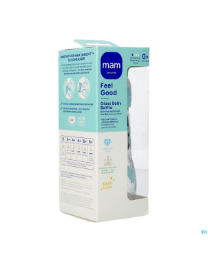 Mam feel good glass bottle matt boy 260ml