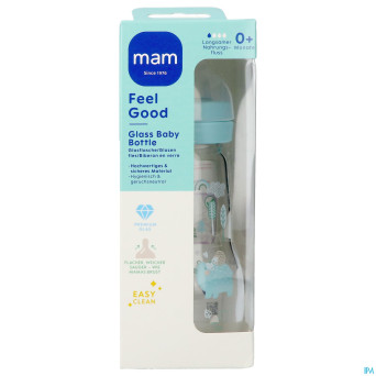 Mam feel good glass bottle matt boy 260ml