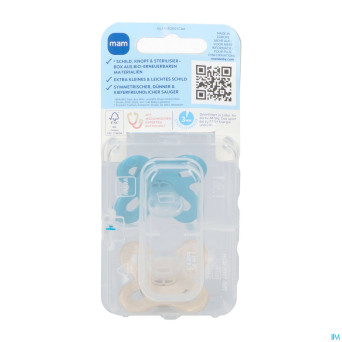 Mam original start sucette silic. pure 0-2m bleu 2