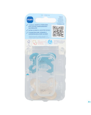 Mam original start sucette silic. pure 0-2m bleu 2