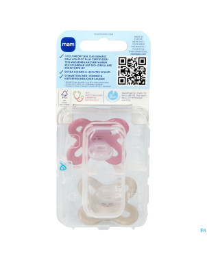 Mam original start sucette silic. pure 0-2m rose 2