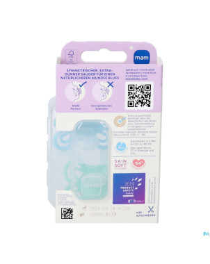 Mam perfect night sucette silicone pure 0-6m bleu2