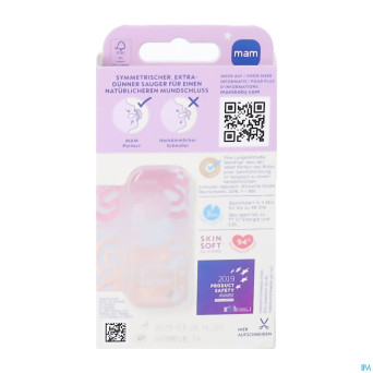 Mam perfect night sucette silicone pure 0-6m rose2