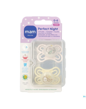 Mam perfect night sucette silicone pure 0-6m uni 2