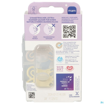 Mam perfect night sucette silicone pure 0-6m uni 2