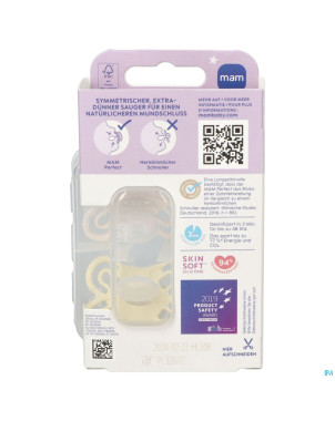 Mam perfect night sucette silicone pure 0-6m uni 2