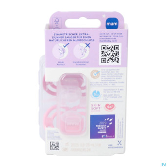 Mam perfect night sucette silicone pure 16m+ rose2