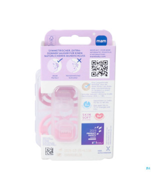 Mam perfect night sucette silicone pure 16m+ rose2