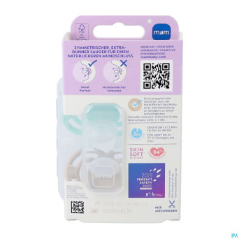 Mam perfect night sucette silicone pure 16m+ uni 2